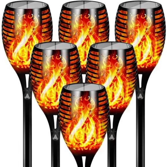 96 LED Solar Lights Outdoor Upgraded 6 Pack, 43" Tall & Super Larger Size - Picture 1 of 7